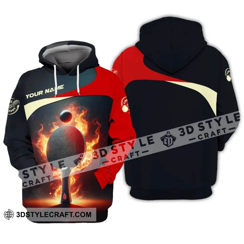 Unisex Shirt Custom Name Ping Pong T-Shirt Club Clothing Gifts For Players Hoodie / S