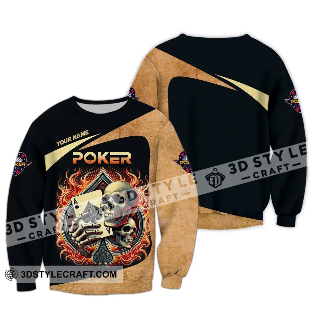 Unisex Shirt Custom Name Poker Casino Hoodie Polo Long Sleeve / S T-Shirt