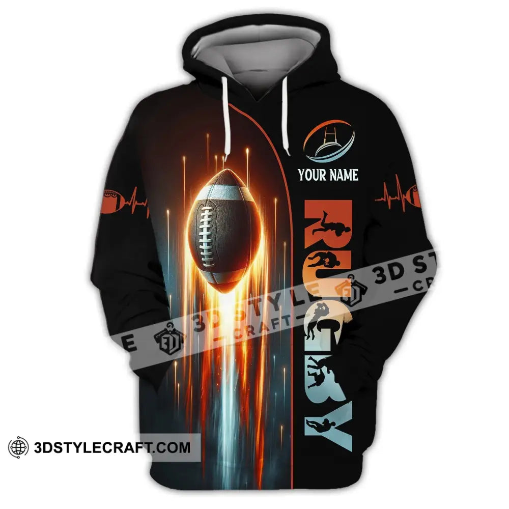Unisex Shirt Custom Name Rugby Football T-Shirt Gift For Lover Hoodie / S