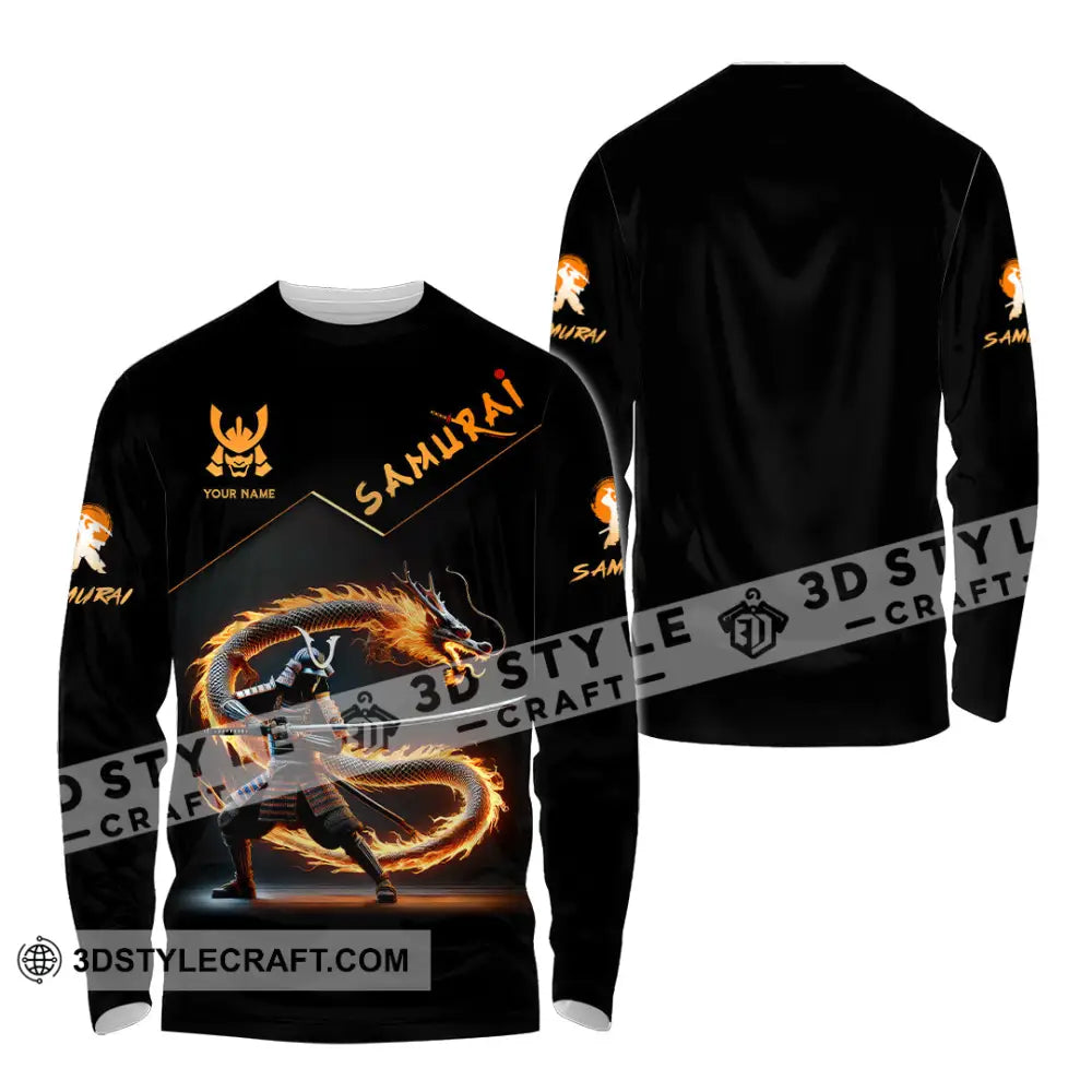 Unisex Shirt Custom Name Samurai Japanese T-Shirt Lover Gift Long Sleeve / S T-Shirt