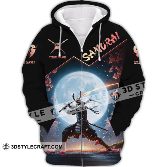 Unisex Shirt Custom Name Samurai Japanese T-Shirt Lover Gift Zipper Hoodie / S T-Shirt
