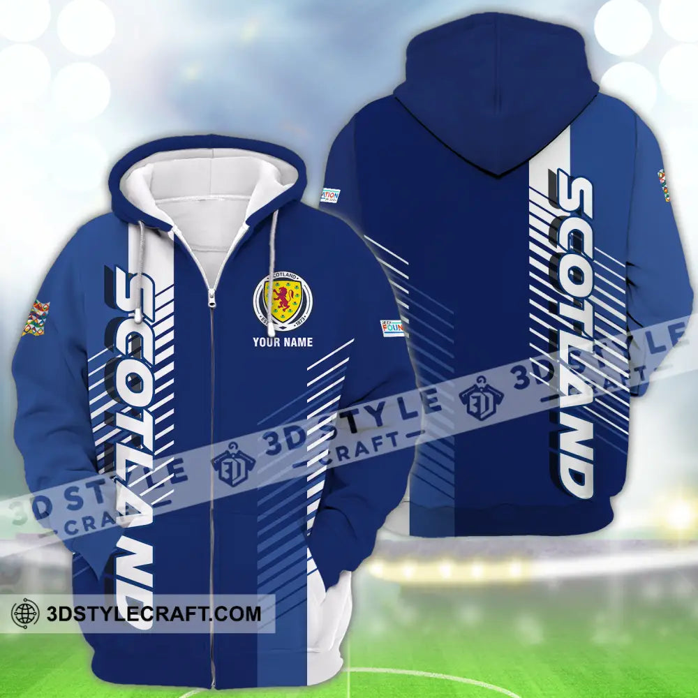 Unisex Shirt - Custom Name Scotland Euro 2024 Zipper Hoodie / S T-Shirt