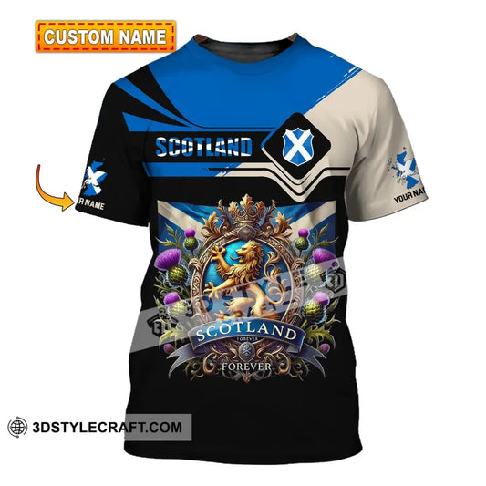 Unisex Shirt Custom Name Scotland Polo Long Sleeve Gift T-Shirt