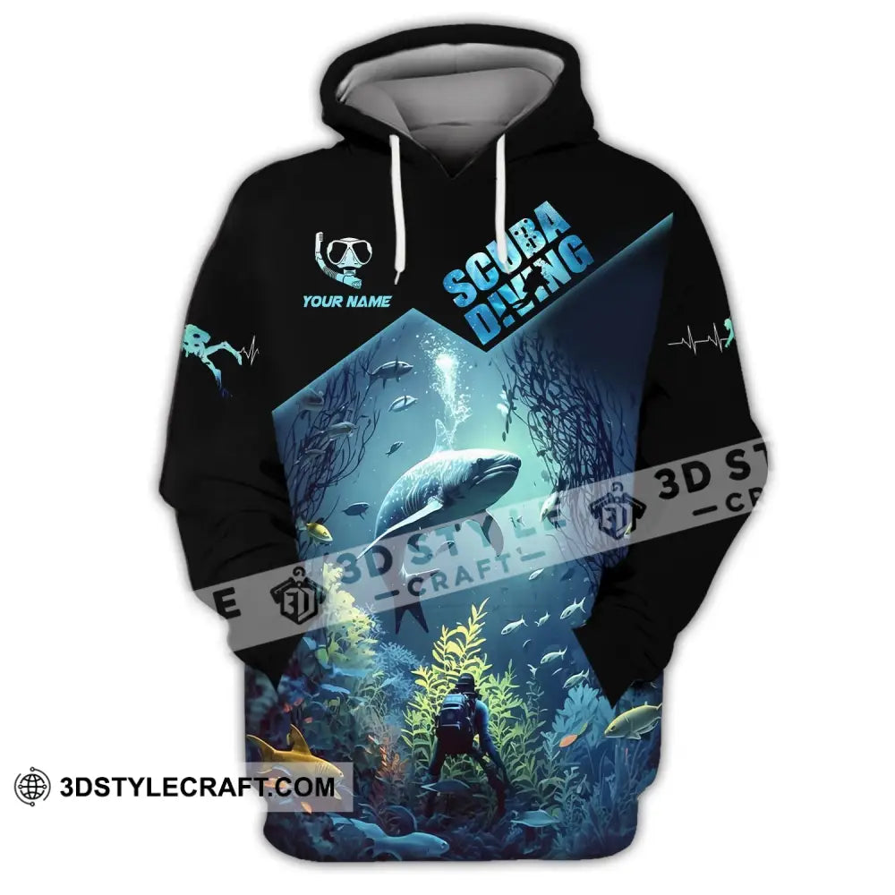 Unisex Shirt Custom Name Scuba Diving Apparel For Lovers Hoodie / S T-Shirt