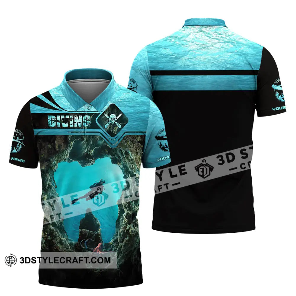 Unisex Shirt Custom Name Scuba Diving Gift For Lover Polo / S T-Shirt