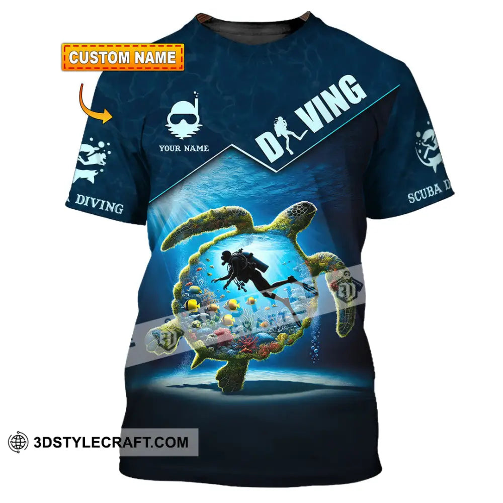 Unisex Shirt Custom Name Scuba Diving Gift T-Shirt