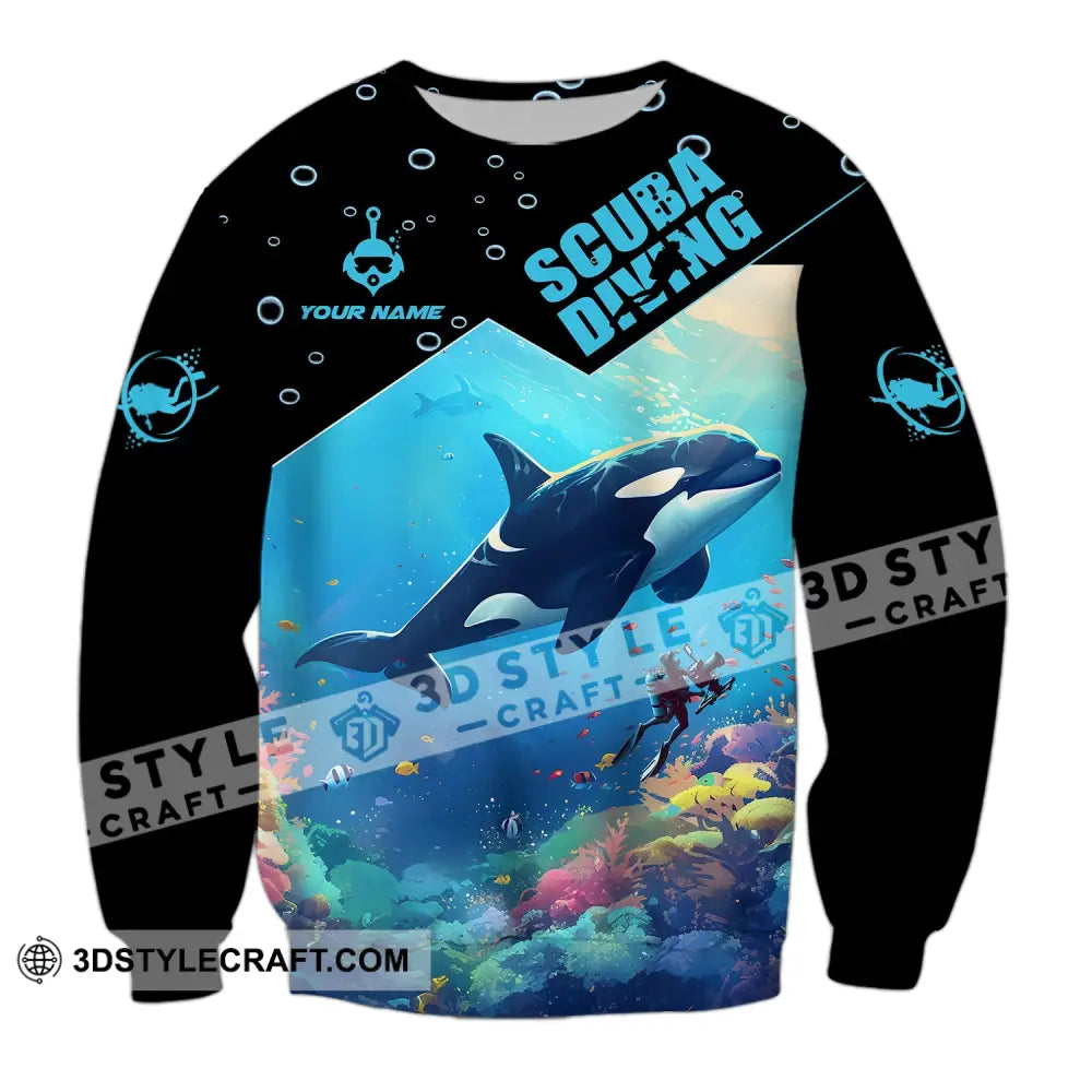Unisex Shirt Custom Name Scuba Diving Love T-Shirt Long Sleeve / S T-Shirt