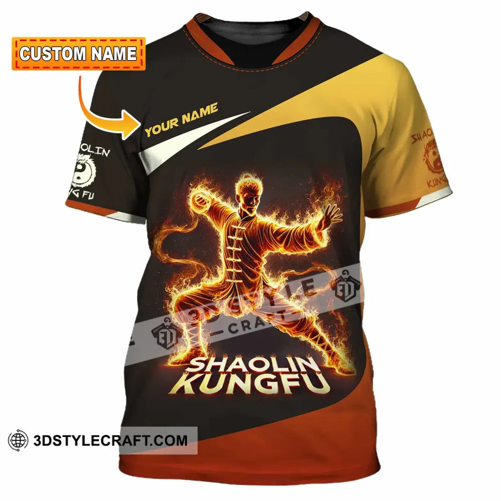 Unisex Shirt Custom Name Shaolin Kungfu Polo Long Sleeve T-Shirt