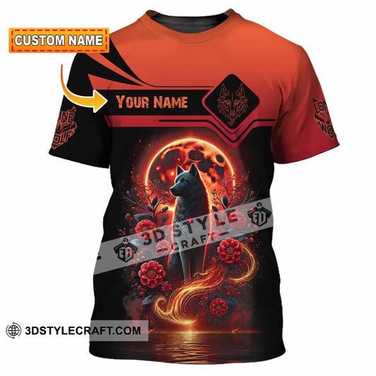 Unisex Shirt Custom Name Wolf Lone T-Shirt