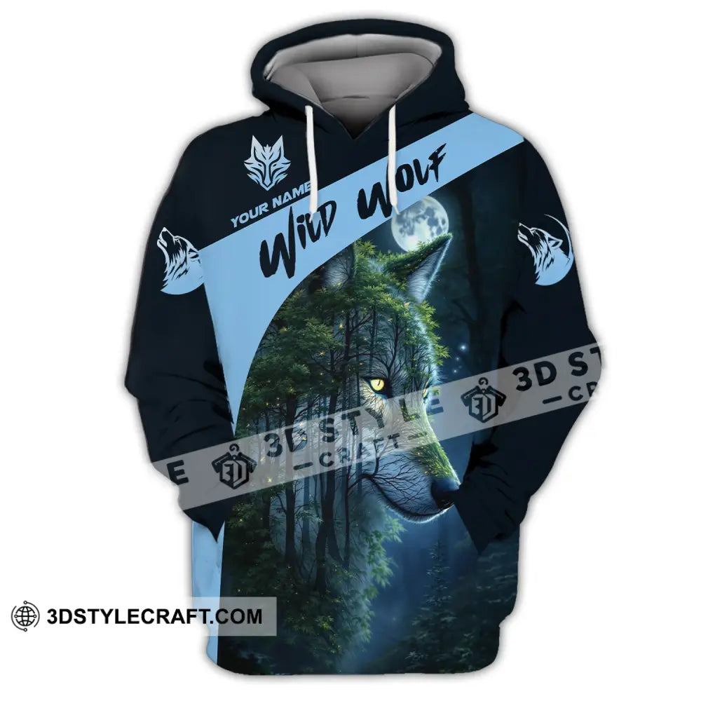 Unisex Shirt Custom Name Wolf Wild Hoodie / S T-Shirt