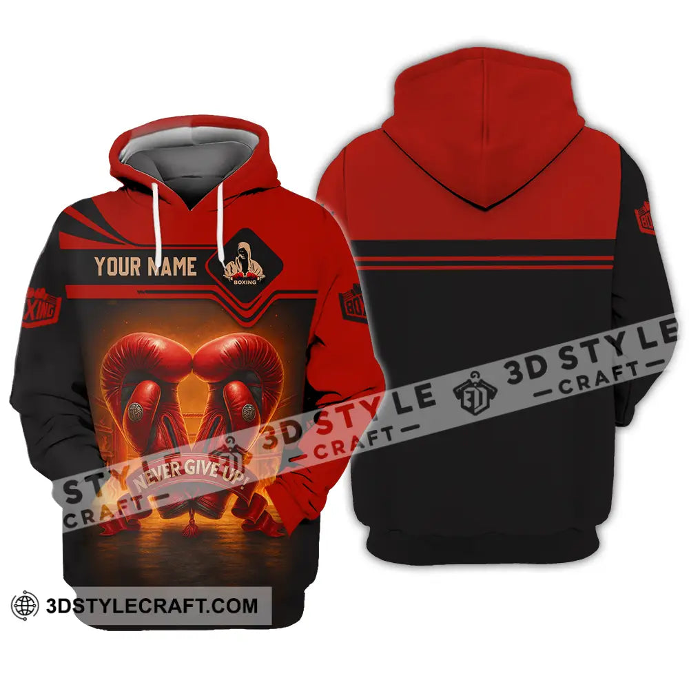 Unisex Shirt - Custom Never Give Up Boxing Shirt Hoodie / S T-shirt