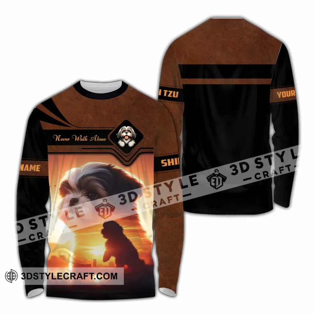 Unisex Shirt - Custom Never Walk Alone Shih Tzu Shirt Long Sleeve Shirt / S T-shirt