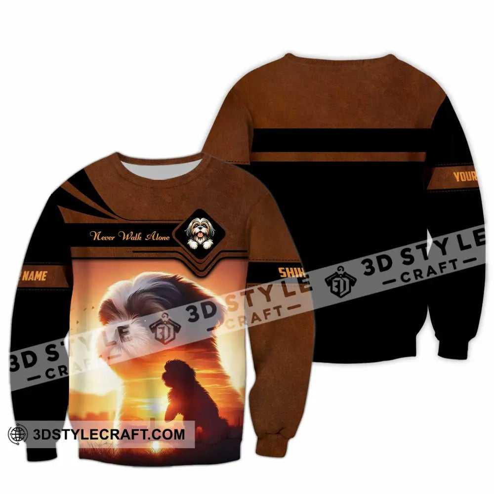 Unisex Shirt - Custom Never Walk Alone Shih Tzu Shirt Long Sleeve / S T-shirt