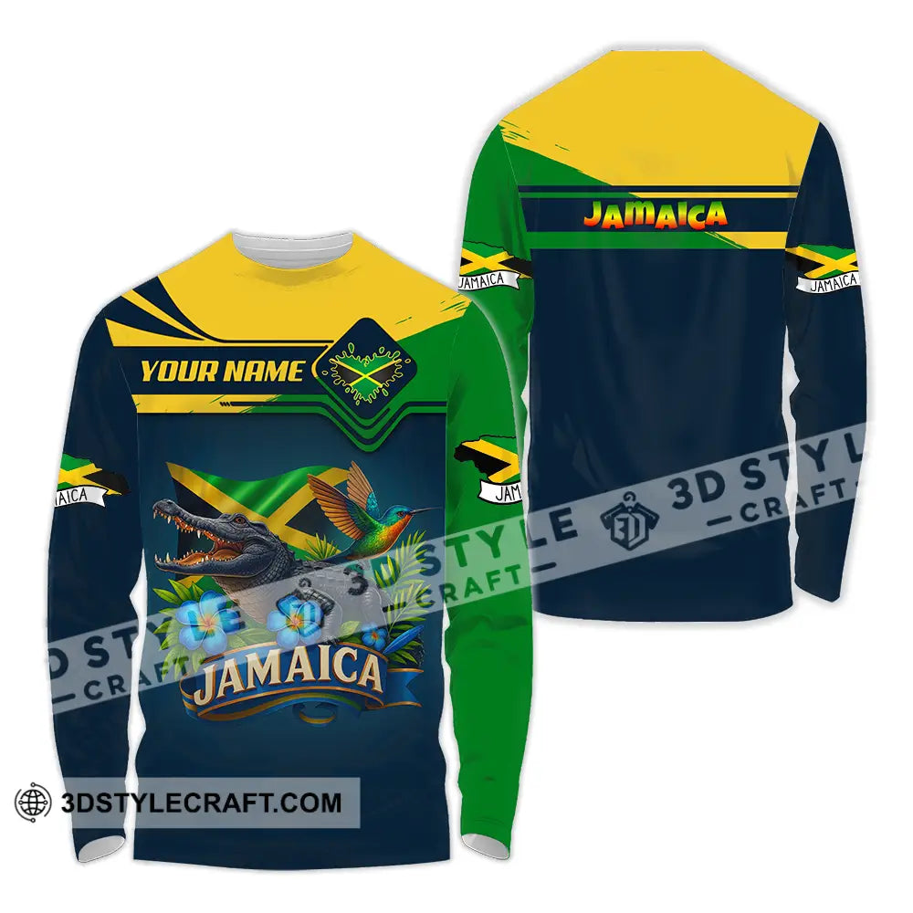 Unisex Shirt - Custom One Love Jamaica Shirt Long Sleeve Shirt / S T-shirt