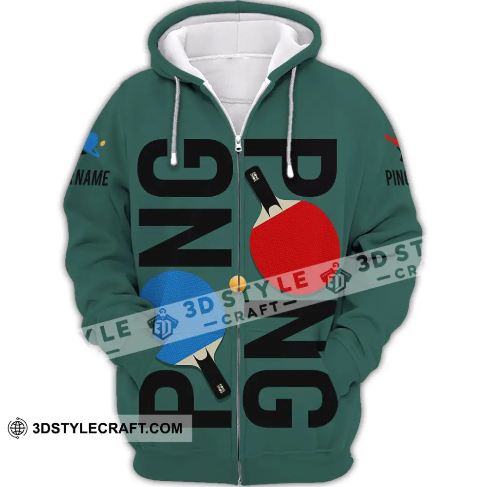 Unisex Shirt - Custom Ping Pong Shirt Zipper Hoodie / S T-shirt