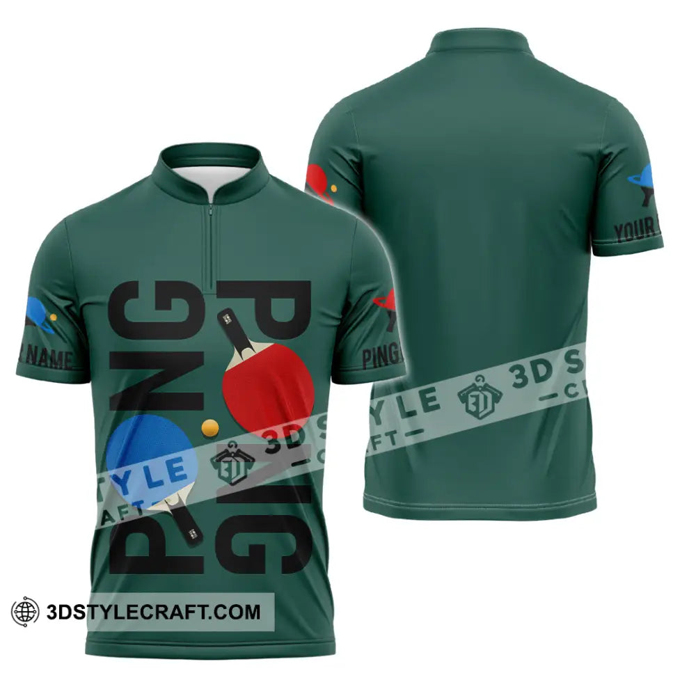 Unisex Shirt - Custom Ping Pong Shirt Zipper Polo Shirt / S T-shirt
