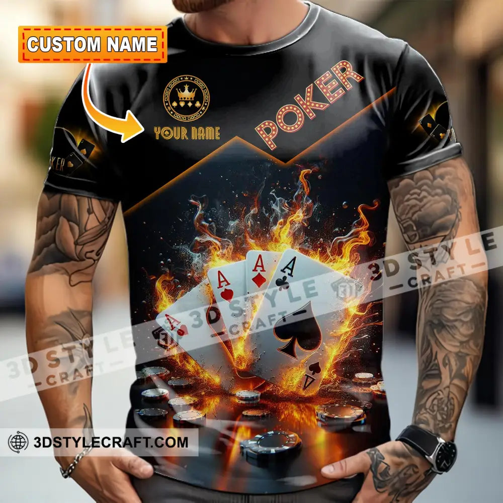 Unisex Shirt - Custom Poker Four Of Aces Card Lover Shirt T-shirt