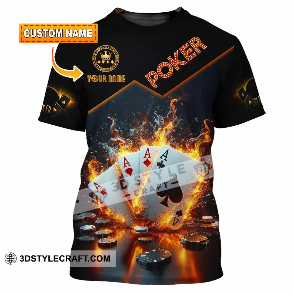 Unisex Shirt - Custom Poker Four Of Aces Card Lover Shirt T-shirt