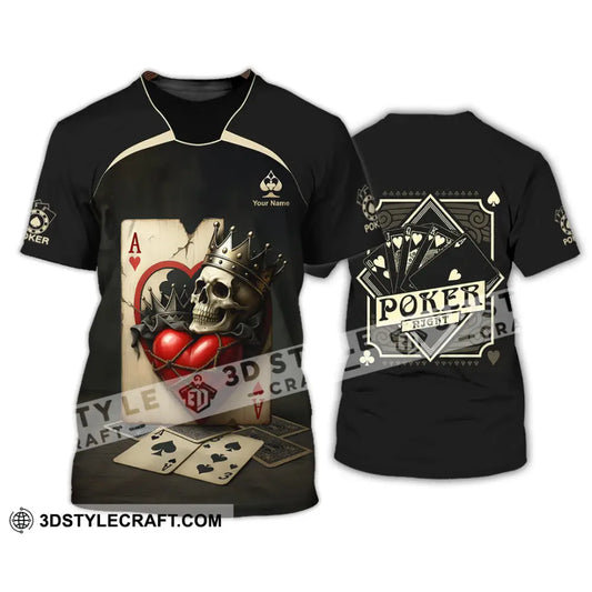 Unisex Shirt - Custom Poker Lover Shirt Skeleton Poker Cards T-Shirt / S T-shirt