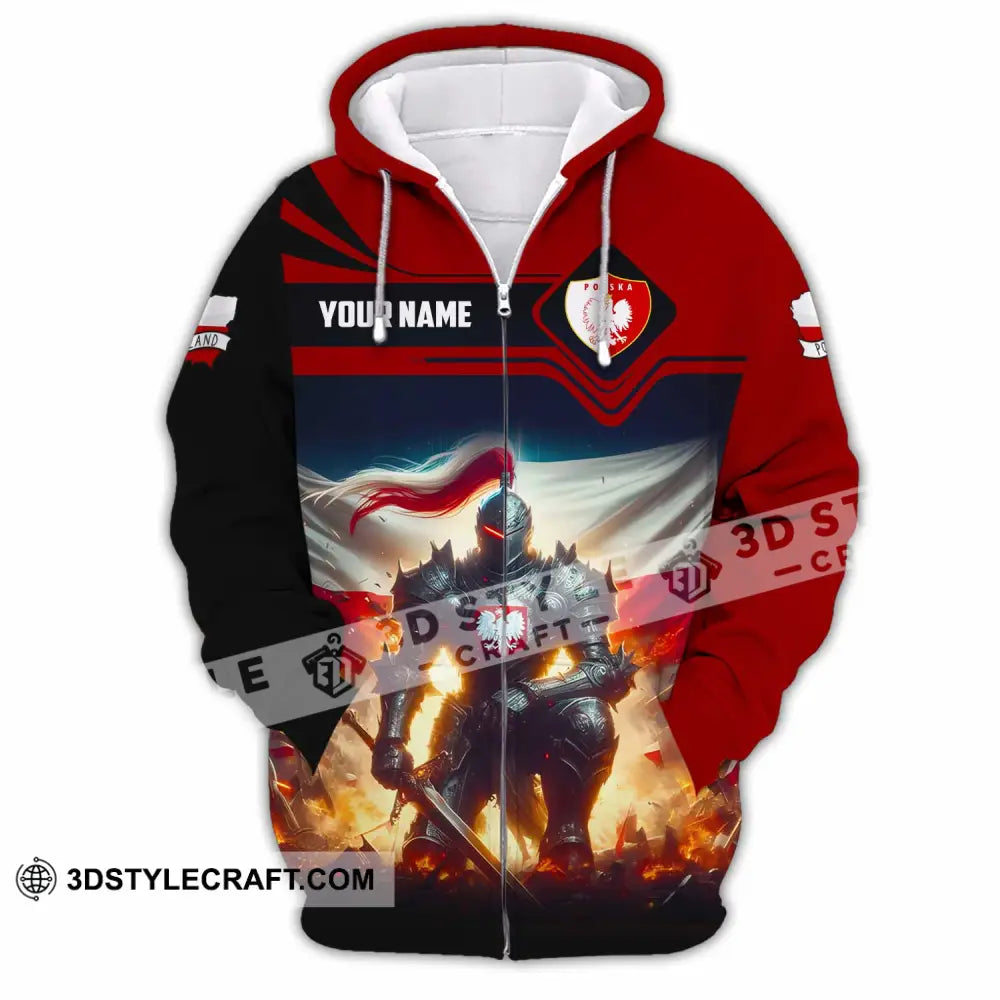Unisex Shirt - Custom Polska Poland Shirt Zipper Hoodie / S T-shirt