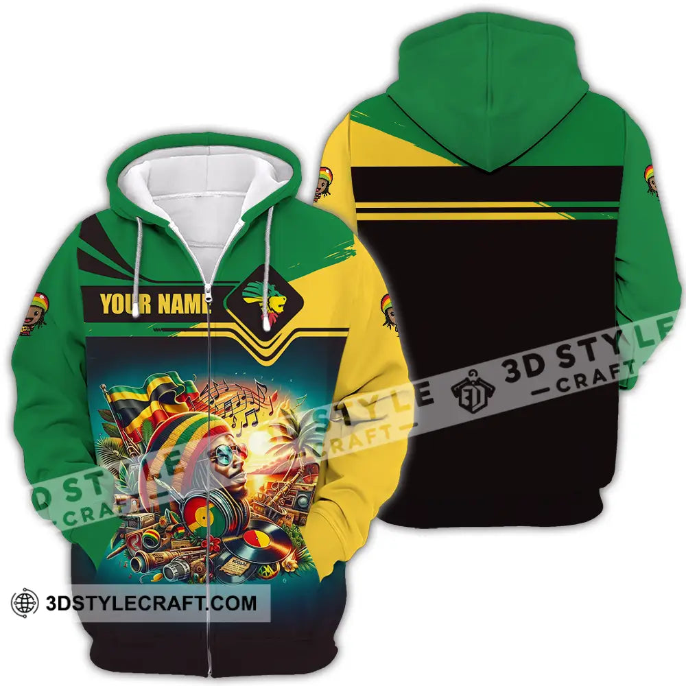 Unisex Shirt - Custom Reggae Shirt Zipper Hoodie / S T-shirt
