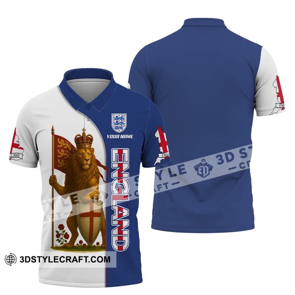 Unisex Shirt - Custom Rose And Lion King England Shirt Polo Shirt / S T-shirt