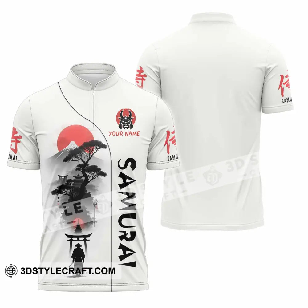 Unisex Shirt Custom Samurai Shirt Zipper Polo Shirt / S T shirt