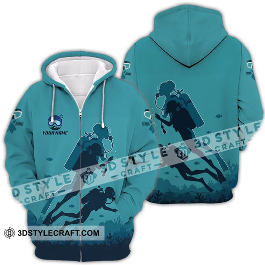 Unisex Shirt - Custom Scuba Diving Shirt Zipper Hoodie / S T-shirt