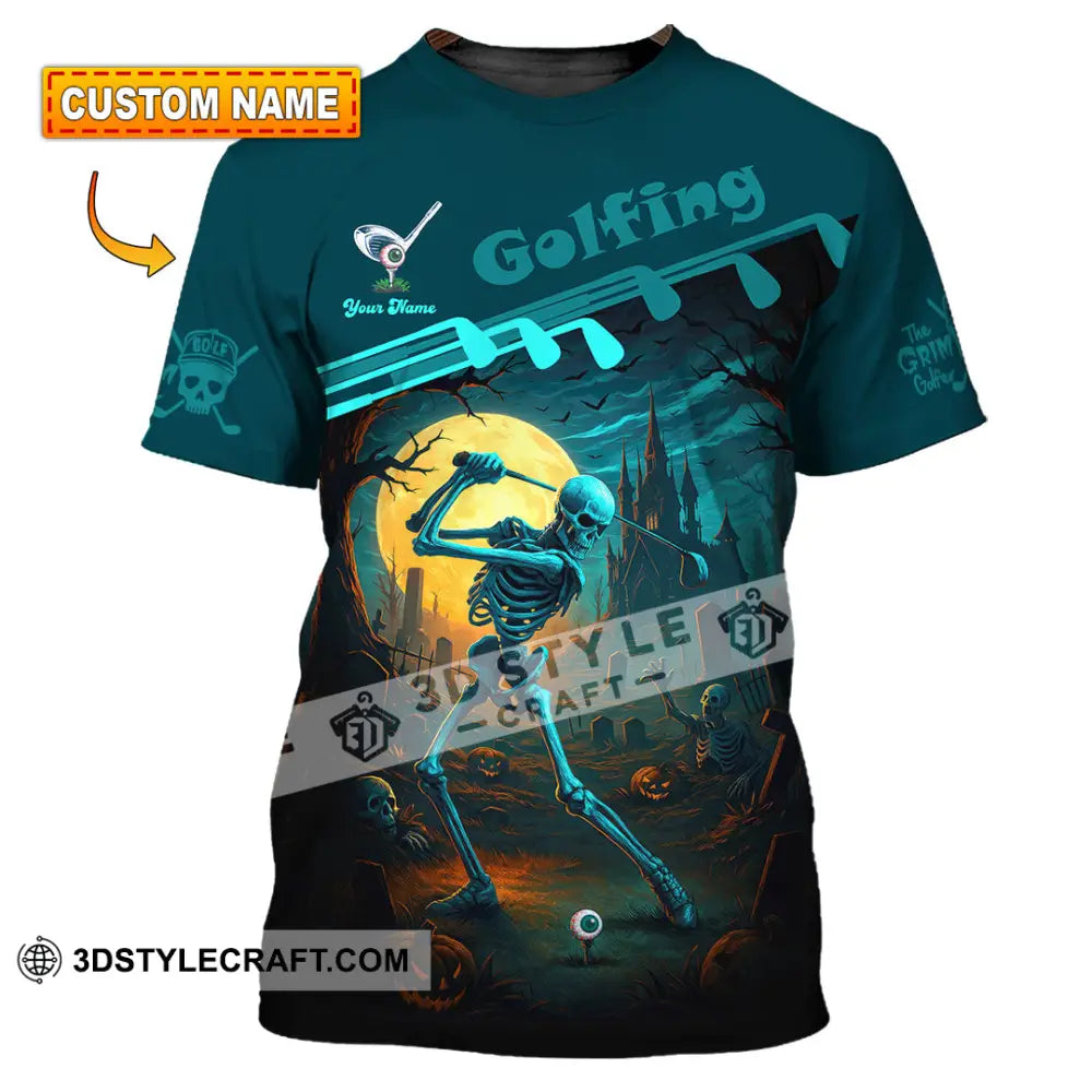 Unisex Shirt - Custom Skeleton Golfing Golf Player Shirt T-shirt