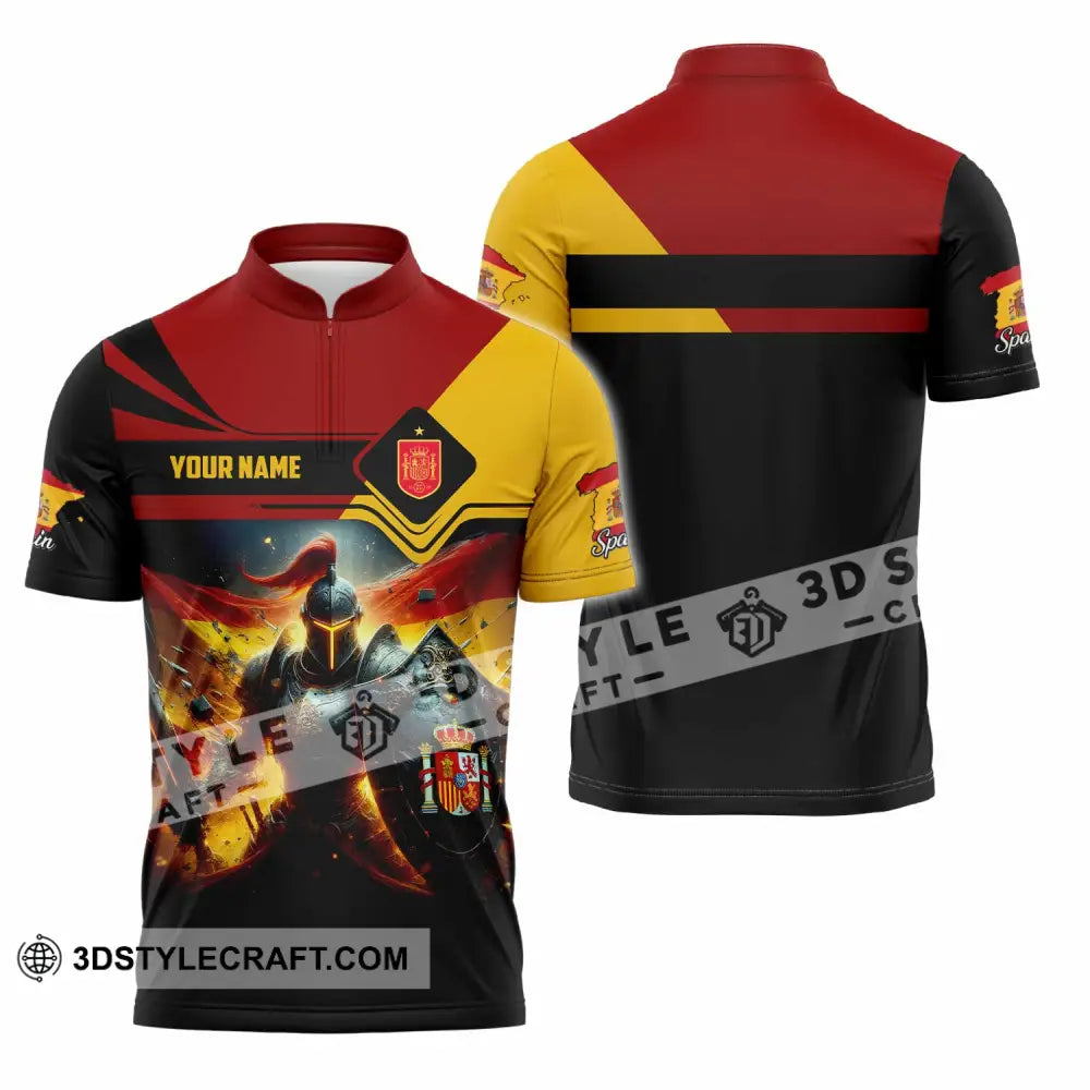 Unisex Shirt - Custom Spain Shirt Zipper Polo Shirt / S T-shirt