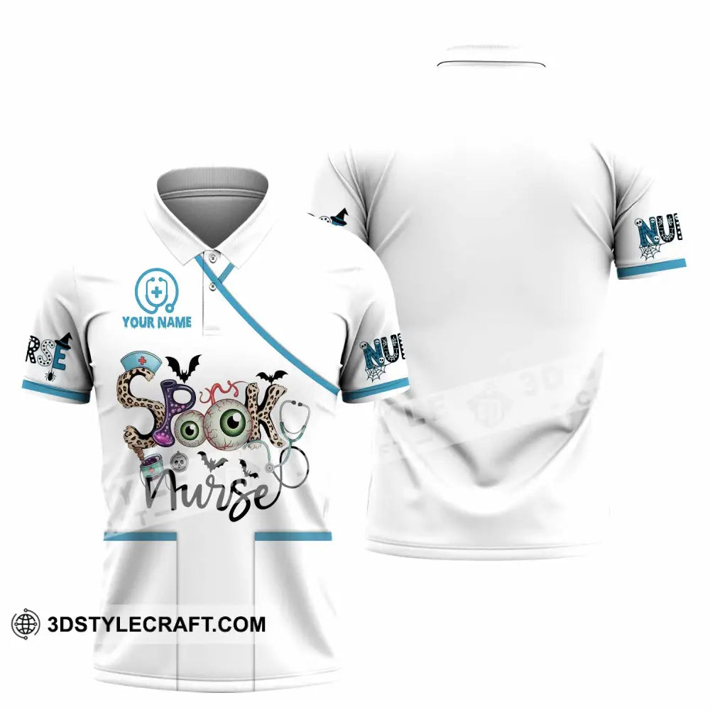 Unisex Shirt - Custom Spooky Nurse Halloween Shirt Polo Shirt / S T-shirt