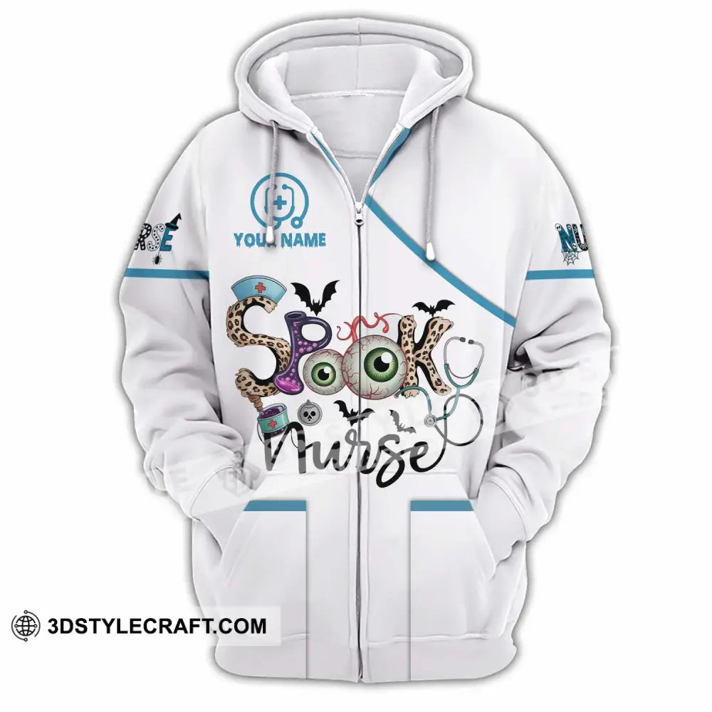 Unisex Shirt - Custom Spooky Nurse Halloween Shirt Zipper Hoodie / S T-shirt