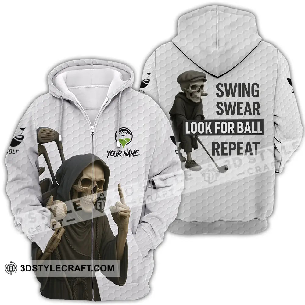 Unisex Shirt - Custom Swing Swear Look For Ball Repeat Shirt Zipper Hoodie / S T-shirt