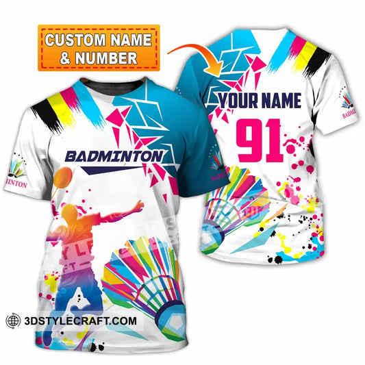Unisex Shirt - Custom Text Shirt Badminton T-shirt