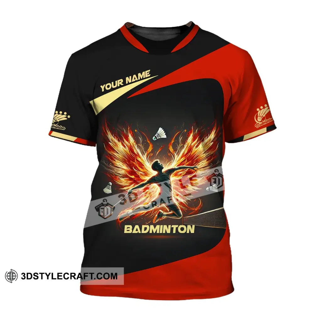 Unisex Shirt - Custom Text Badminton T-Shirt / S T-Shirt