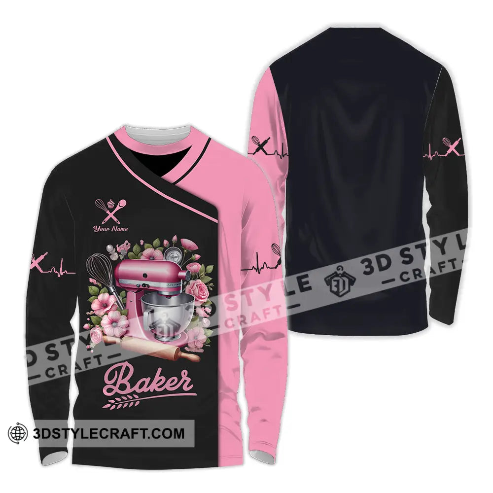 Unisex Shirt - Custom Text Shirt Baker Shirt Long Sleeve Shirt / S T-shirt