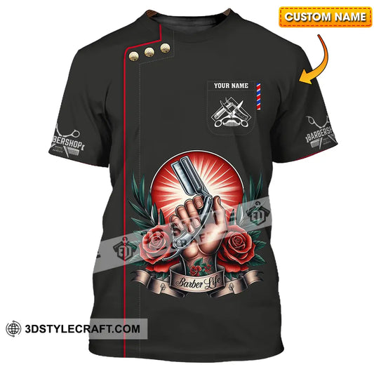 Unisex Shirt - Custom Text Barber Life T-Shirt