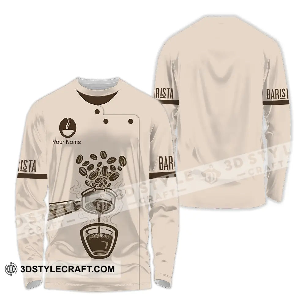 Unisex Shirt - Custom Text Shirt Barista Shirt Long Sleeve Shirt / S T-shirt