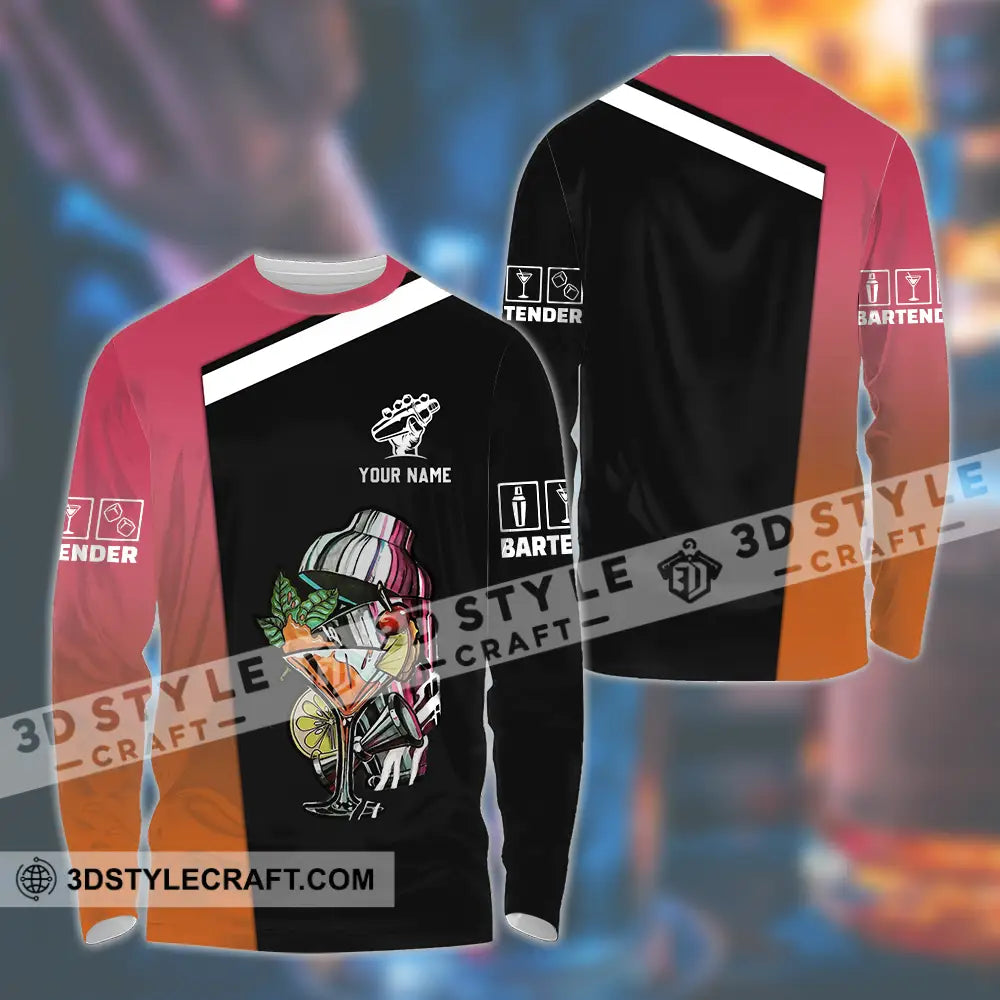 Unisex Shirt - Custom Text Shirt Bartender Shirt Long Sleeve Shirt / S T-shirt