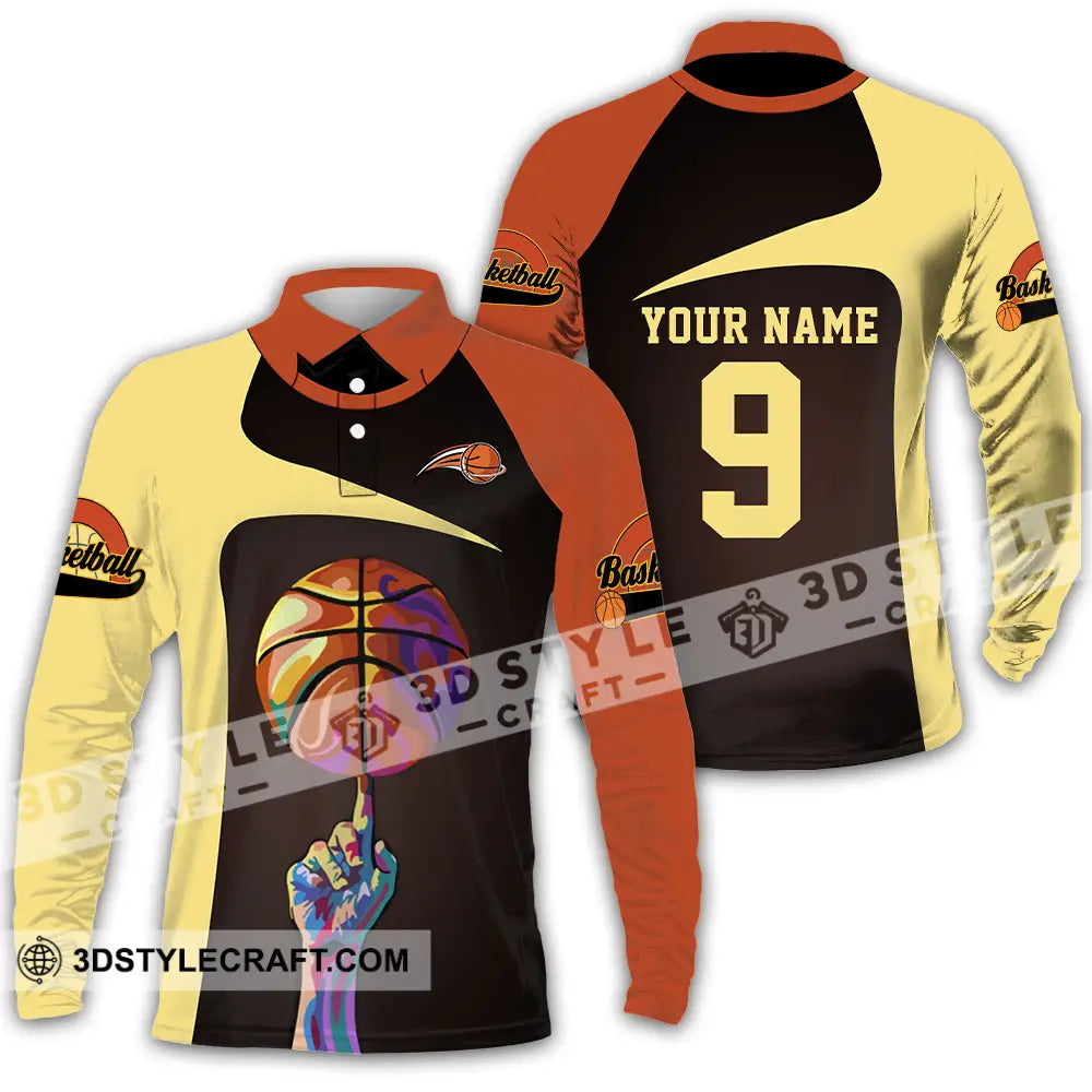 Unisex Shirt - Custom Text Shirt Basketball Shirt Long Sleeve Polo / S T-shirt