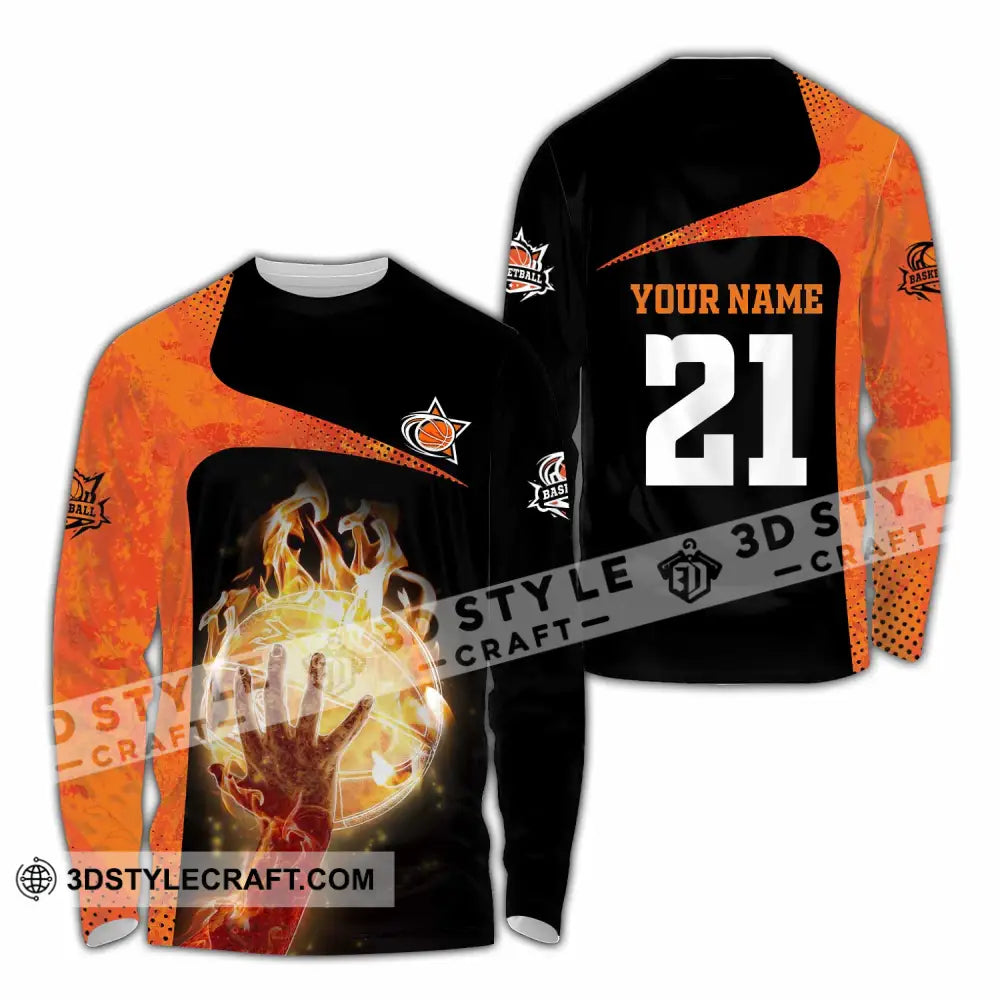 Unisex Shirt - Custom Text Shirt Basketball Long Sleeve Shirt / S T-shirt