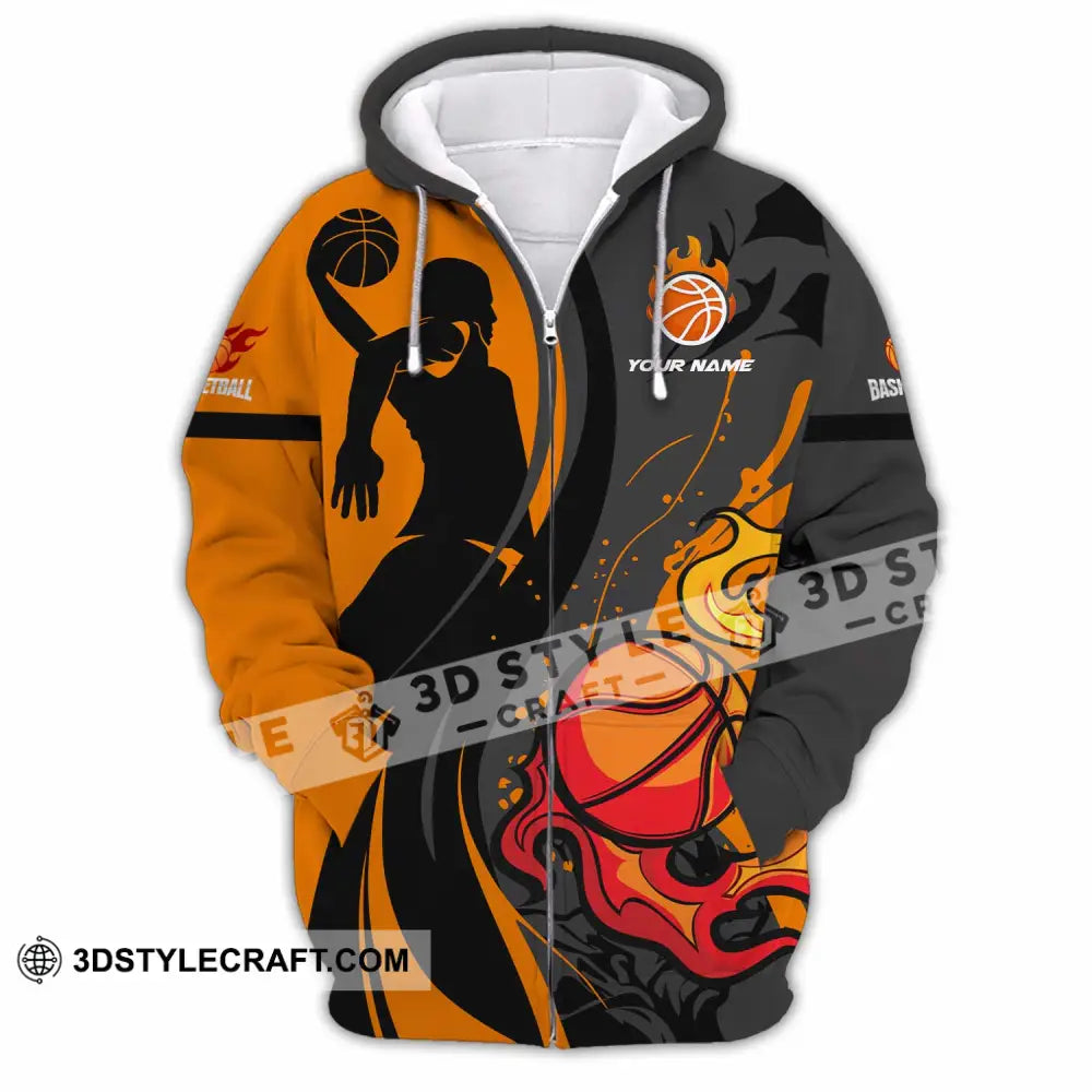 Unisex Shirt - Custom Text Shirt Basketball Shirt Zipper Hoodie / S T-shirt