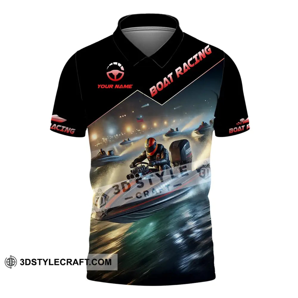 Unisex Shirt - Custom Text Boat Racing Polo / S T-Shirt