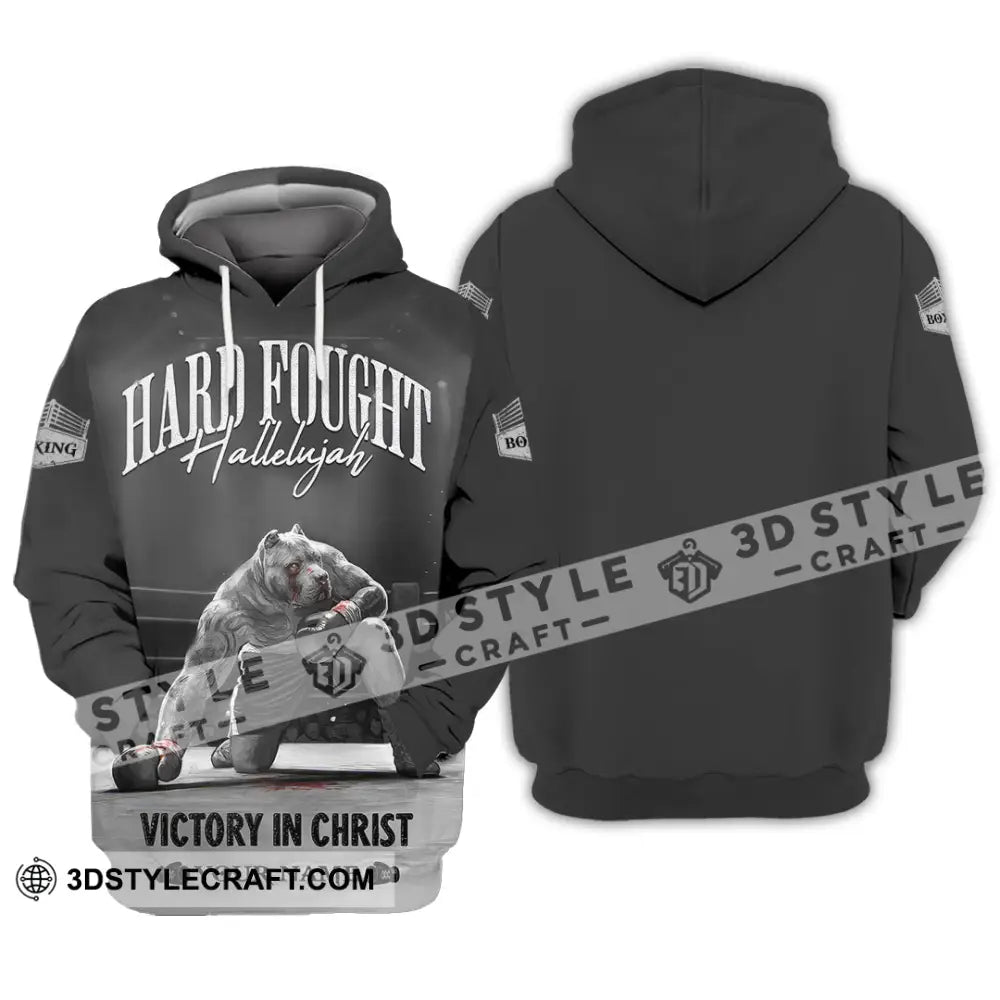 Unisex Shirt - Custom Text Boxing Hard Fought Hallelujah Hoodie / S T-Shirt