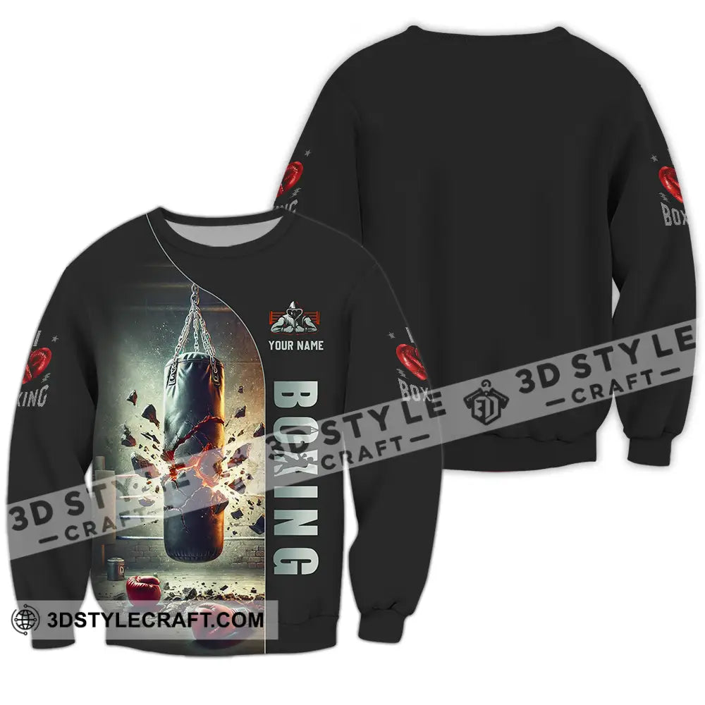 Unisex Shirt - Custom Text Boxing Long Sleeve / S T-Shirt