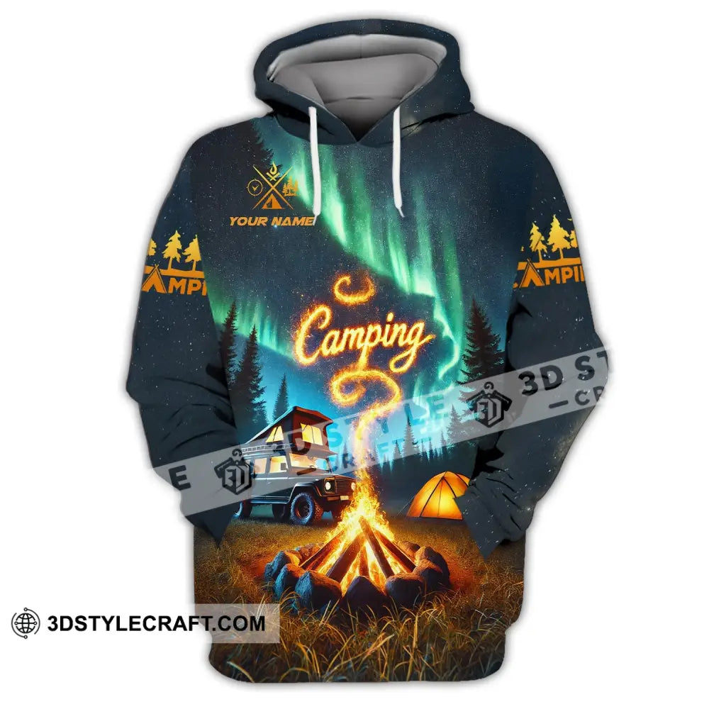 Unisex Shirt - Custom Text Camping Hoodie / S T-Shirt