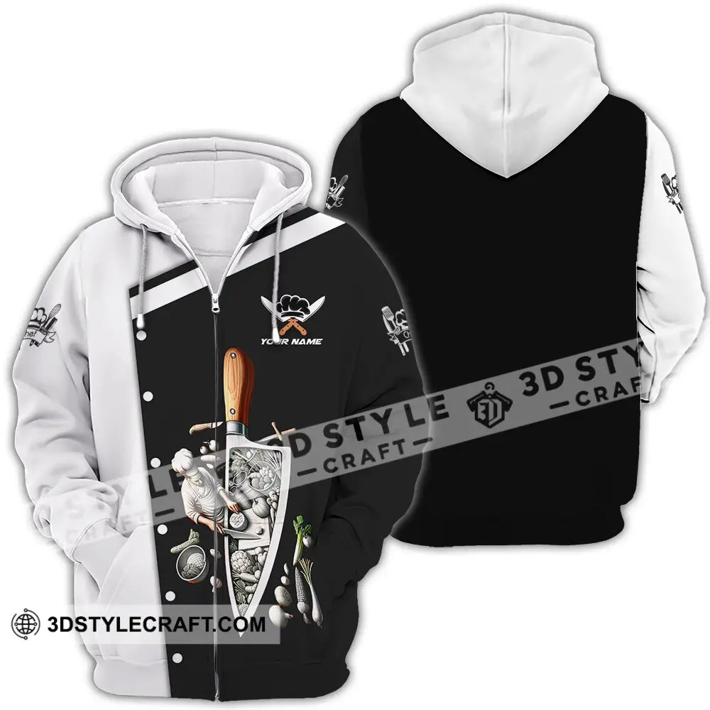 Unisex Shirt - Custom Text Chef Zipper Hoodie / S T-Shirt