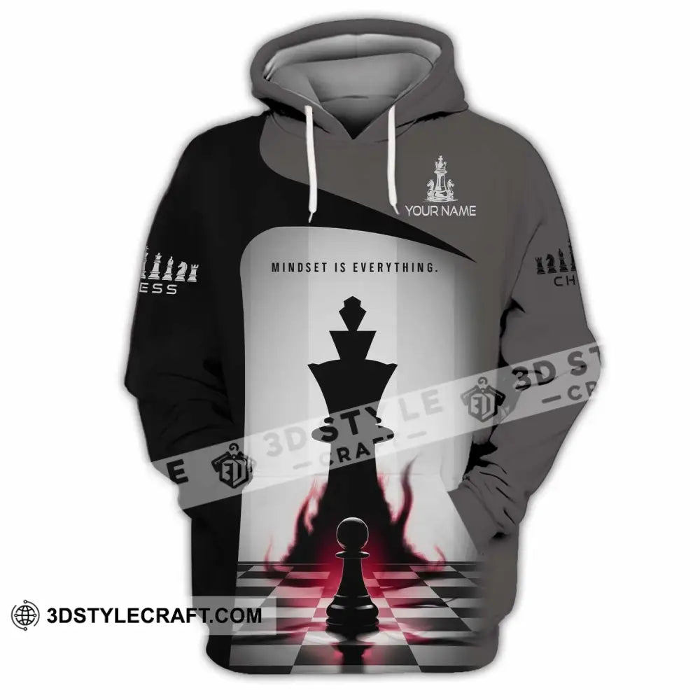 Unisex Shirt - Custom Text Chess Player Shirt Mindset Is Everything Hoodie / S T-shirt