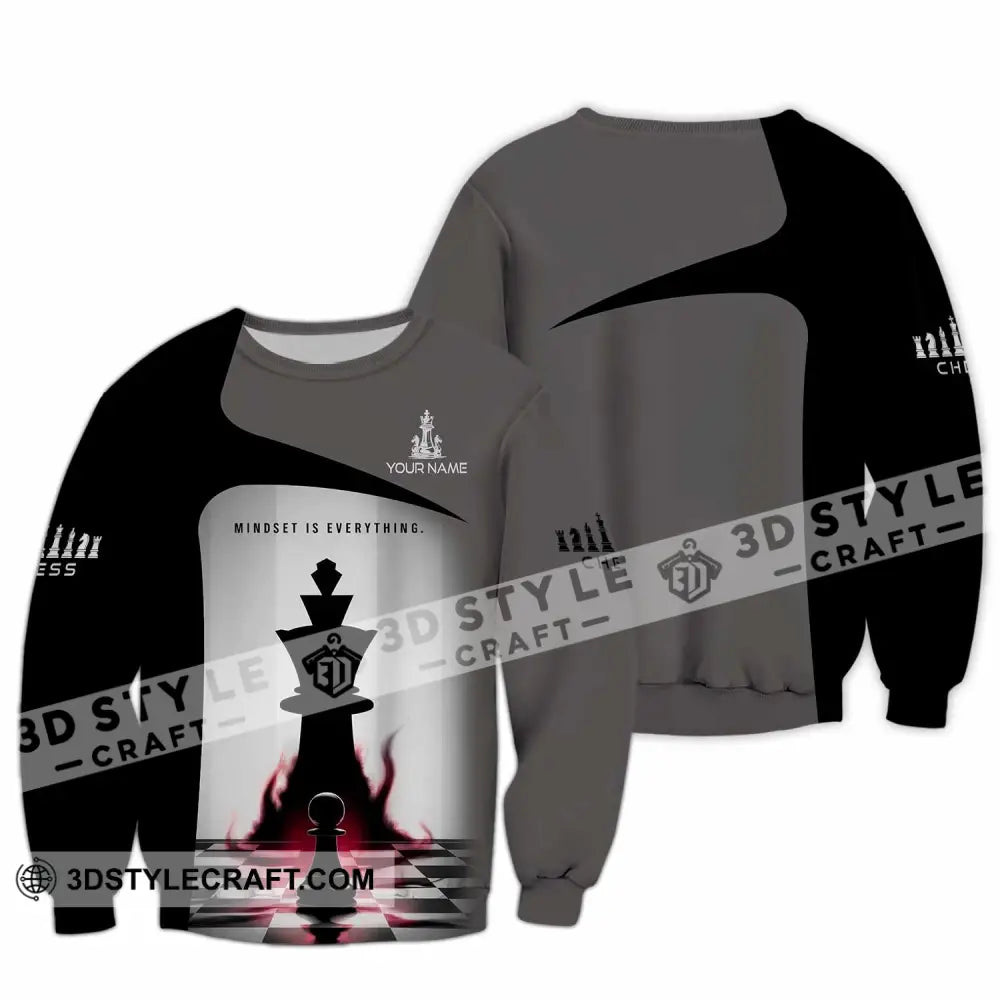 Unisex Shirt - Custom Text Chess Player Shirt Mindset Is Everything Long Sleeve / S T-shirt