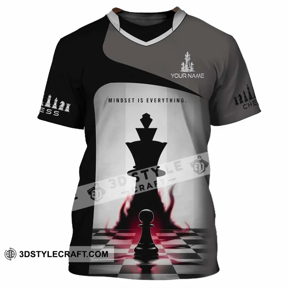Unisex Shirt - Custom Text Chess Player Shirt Mindset Is Everything T-Shirt / S T-shirt